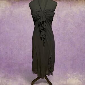 Y2k fairycore ruffled halter dress